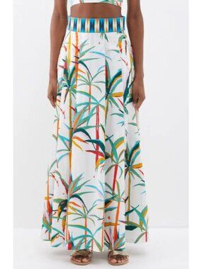 EMPORIO SIRENUSE Flaminia Tropical Sunset Maxi Skirt Size 40